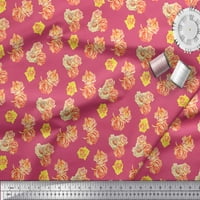 Soimoi ružičasta teška satenska tkanina Grandiflora ruže cvjetno tiskano tkaninsko dvorište široko