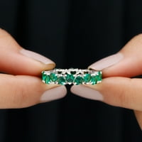 2. CT kreiran smaragdno puni večni prsten za slaganje veče, 14k bijelo zlato, SAD 6,50