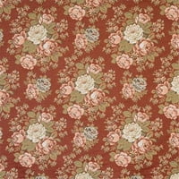 Dizajnerski tkanine f. Široka crveno-plava i zelena cvjetna tapisarska tkanina