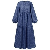 Lenago dugih rukava haljina za žene plus veličine proljeće i ljeto okrugle trke s kratkim rukavima s