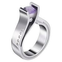 Xinqinghao jedinstveni dizajn metalni geometrijski trg cirkon ženski prsten nakit poklon srebrna 9