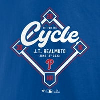 Muška fanatika brendirana J.t. Realmuto Royal Filadelphia Phillies udara za ciklus majicu