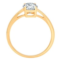 1. CT sjajan ovalni rez prozirni simulirani dijamant 18k žuti zlatni pasijans prsten sz 3.5