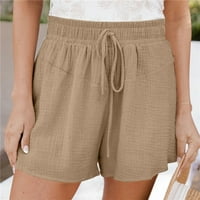 Vivianyo HD pantalone za ženske kratke hlače Ženska moda Solid Boja Casual široki noga labavi šorc hlača