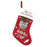 Labakihah Božićne čarape Snijeg CATTY Doggy sa skladištem Dekor poklon vrećica Početna Dekor Božićni
