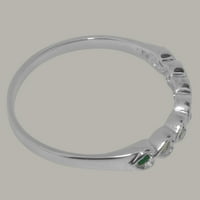 Britanci napravio je 9k bijeli zlatni prirodni i smaragdni ženski osnivački prsten - Opcije veličine