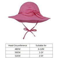Kid's Solid Sun Hat Širok podružnica UPF 50+ Zaštitni šešir za dječake Toddler Djevojke Podesivi luk