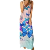 Haljine za žensku plažu casual maxi sandress boho cvjetni suknje ljetna modna maljka bez rukava duga