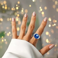 Nakit za prsten nakit stil modni prsten cirkon plava i američka i popularna biserna atmosfera ručni