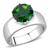Smaragd Green Silver ženski prsten solitaire od nehrđajućeg čelika Zircoin Anillo Esmeralda Verde y