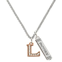 Delight nakit Rose Goldtone Crystal inicijal - L - Silvertone Najbolji prijatelji Forever Bar Charm