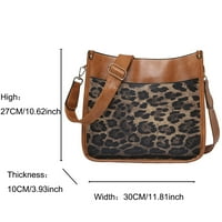 Gakvov kožna torbica za ženske kožne srednje veličine modni leopard print messenger crossbody torba