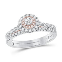 10k dvotonski zlatni okrugli dijamantni bridalni vjenčani prsten CTTW