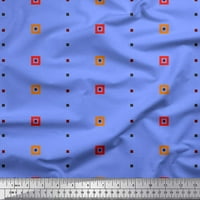 Soimoi plavi modalni satenski tkanini Geometrijski trg i Jamdani Ispis tkanina od dvorišta široko