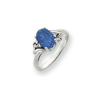 Čvrsta 14k bijelo zlato 10x ovalna tanzanite plava prosinac dragulj vs dijamantski angažman prsten veličine