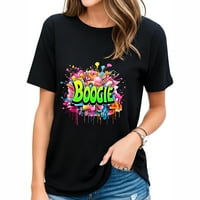 Boogie Colorful Words Doodle Lover Cool Ženska majica kratkih rukava - Vintage Graphics TEE za kraljicu