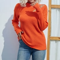 Levmjia Ženski džemperi Trendi čvrsti dugi rukav poulove okrugli vrat Ležerne džemper