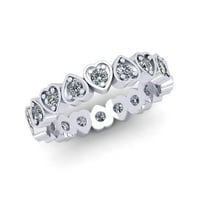 Prirodno .60ct okrugli rez dijamantski srčani ženski godišnjica vjenčana vječna bend prstena od punog