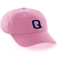 Prilagođeno slovo intijalno bejzbol šešir A do Z Team Boje, ružičasta kapica Bijelo pilovo pisma q
