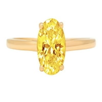 1.0ct ovalni rez žuti simulirani dijamant 14k žuto zlato graviranje izjava godišnjica Angažovanost vjenčanog