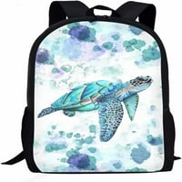 Ruksak sa akvarelom Ocean Turtle, visokim srednjoškolskim putničkim ruksakom za većinu djece, veliki