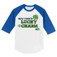 Dojenčad Tiny Turpap White Royal New York Mets Lucky Charm Raglan rukava majica