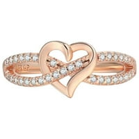 Solacol zlatni zaručni prstenovi za žene prelaze Ljubav Rhinestone prstenovi Žene Zirkonijske angažmane