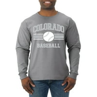 Wild Bobby City of Colorado Baseball Fantasy Fan Sports Muška majica dugih rukava, Heather Grey, 3x-Large