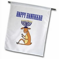 3drose smiješno jelena sa menorah Svijeće Antlers Happy Hanukkah Poliester Garden Flag