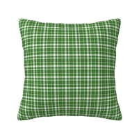 Kvadratni ukrasni jastuk za bacanje, vintage zeleni plairani uzorak uzorka Sofa kauč kauč na kauču,