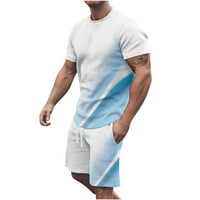 Muški atletski 3D štampanje okruglih kratkih rukava s kratkim rukavima i kratke hlače postavljene čišćenje