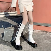 Qazqa Ženska gotička punk rebrasta pletena noga za grijanje bočne zatvarače UP UP COLL COLOR Boot čarape