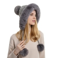 Zimski kape za žene čišćenje ženske kape za jesen i zimsku pulover, vunena kugla, zadebljana plišana,