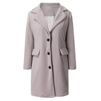 Ženski kaput odobrenje moći ženski topli FAUD kaput kardigan zimski čvrsti dugi rukav odjeću