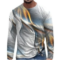 Muške majice Plus size Moda 3D grafiti tiskani jeseni dugih rukava Thirts Crewneck Labavi sportski dizajn