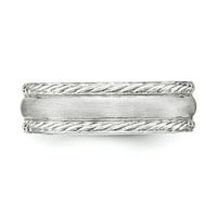 Čvrsti sterling srebrni mat brušeni završetak jedinstveni vjenčani prsten veličine 7,5