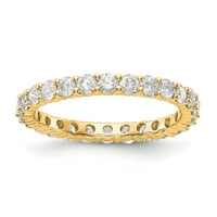 14k žuto zlato okruglo rezanje Dijamantne vječne vjenčane obloge rublja Veličina prstena - 1. CT