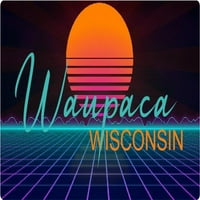 Waupaca Wisconsin Frižider Magnet Retro Neon Dizajn
