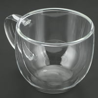 Šalica za kafu, 250ml staklena čaša prozirna dvostruka zidna čaša s ručkom za kavu mlijeko Tea viski