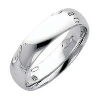 Jewels LU 14K bijelo zlato Čvrsta obična tradicionalna klasična udobnost Fit vjenčani prsten veličine