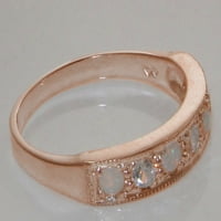 10K Rose Gold Prirodni dijamant i opal Ženski večni prsten -