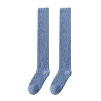 Nejasne čarape za žene vruće prodaje Jesen zimske žene Kućni toplinski koralni flis koljena-jastučić