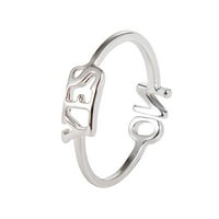 Prstenovi za žene za žene Mather's Day Pokloni Dame Fashion Diamond Da Ne Engleski Prsten za pisanje