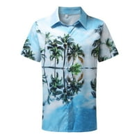 Ležerne majice za muškarce - tiskane bluze s kratkim rukavima Havajske majice na plaži Ograničene ovratnike