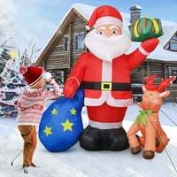 Božićni na napuhavanje, Yodudm 6ft Božićna dekoracija na naduvavanje Santa nose poklon kesicu sa jelenom,