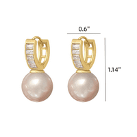 Zlatne minđuše za male obruče sa biserom 18K pozlaćene kristalne minđuše za žene za žene