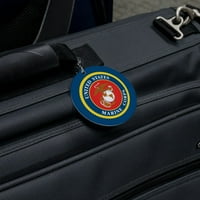 Marines USMC Logo Plavo crveno zlato zvanično licencirani kružni prtljag ID oznake kofer kartice