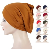 Turbanski šešir čvrsta boja rastegnuta dama glatka prozračna ispod šal za svakodnevno trošenje