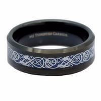 Metali nakit unise plavi keltski zmaj crni pozlaćeni volfram karbid vjenčani prsten veličine 11.5
