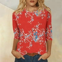 Fragarn majice za žene za žene, ženske slatke tiskane tee casual labavo lagano pulover bluza za bluzu